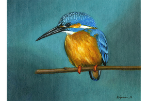 Kingfisher - Alkyd oil paint
